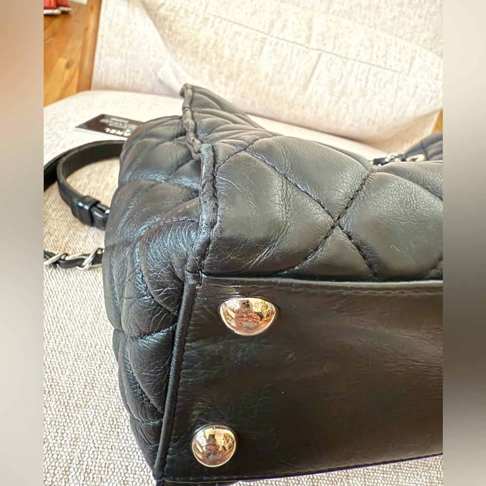 Chanel Classic Black Quilted Calfskin Shoulder Tote Bag - Picture 12 of 16